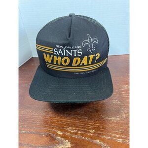 Vintage New Orleans Saints "Who Dat?" Snapback Trucker Hat X3